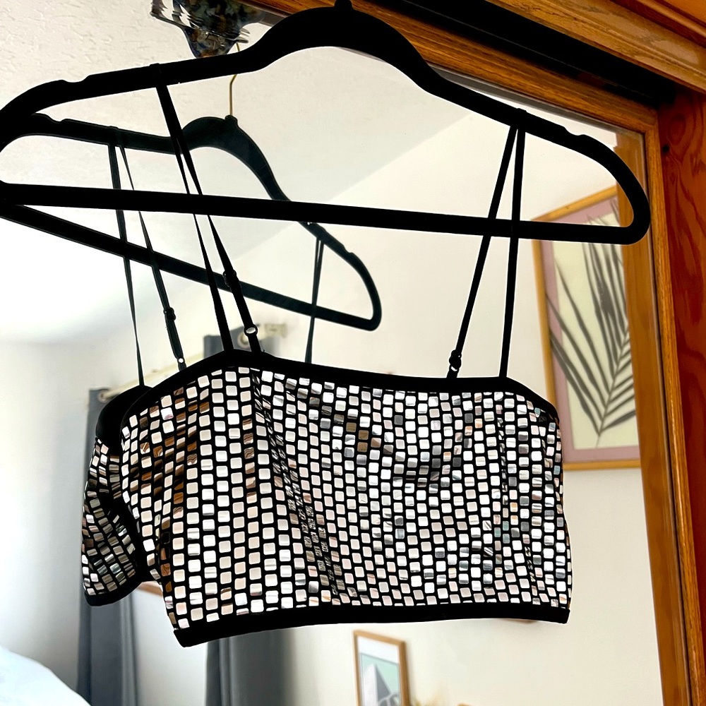 Mini forever 21 disco ball crop top